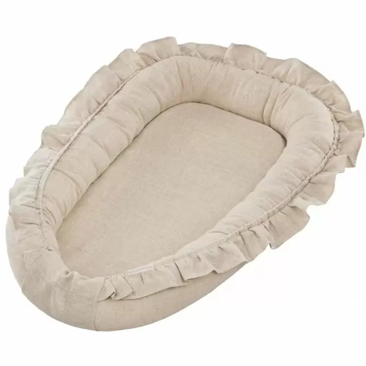 Babynestjes-Cotton & Sweets Babynest Pure Nature Ruffles Linnen Nature Cotton & Sweets