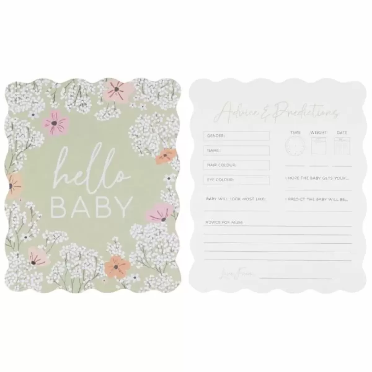 Floral Baby-Ginger Ray Babyshower Invulkaarten | - Speels & Lief