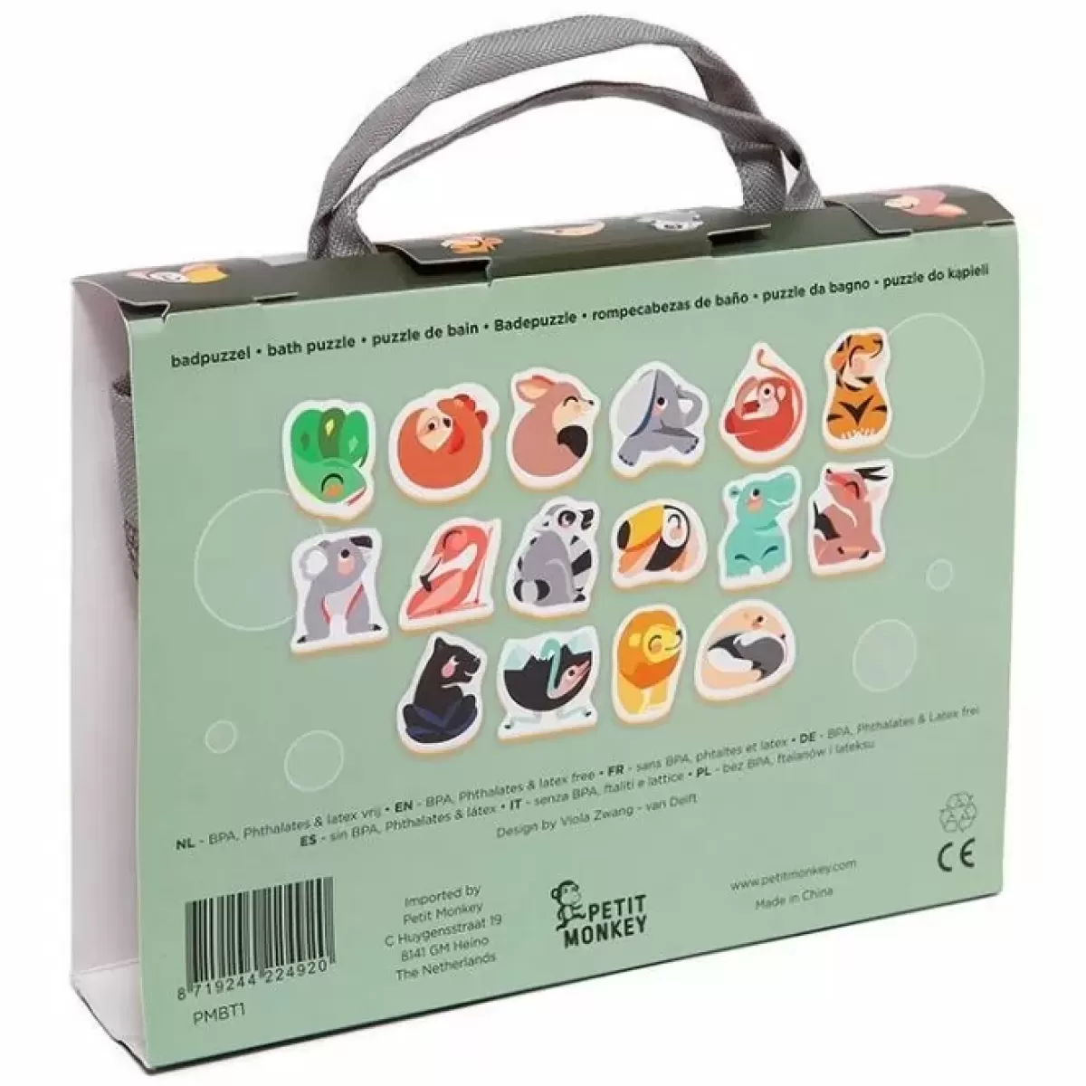 Badspeelgoed-Petit Monkey Badpuzzel Wild Animals