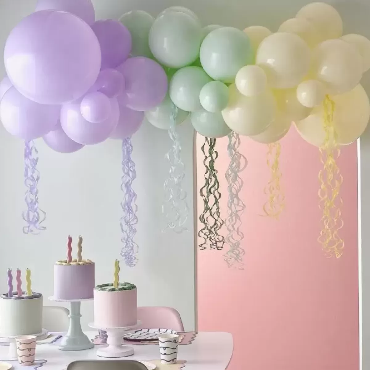 Ballonnenbogen-Ginger Ray Ballonnenboog Met Tassels Pastel Wave