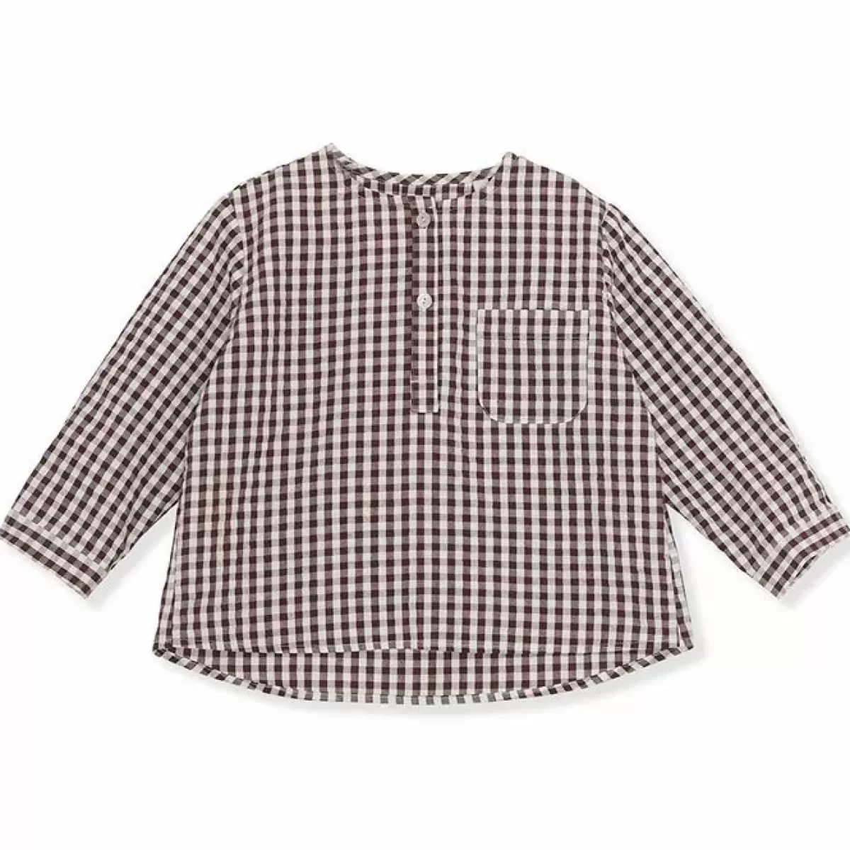 T-Shirts-Konges Slojd Blouse Navida Bitter Chocolate Check