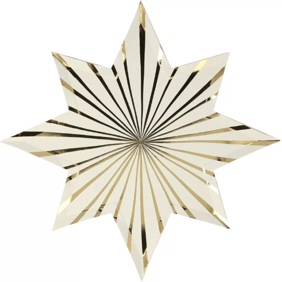 Kerst-Meri Meri Bordjes Gold Stripe Stars (8St)