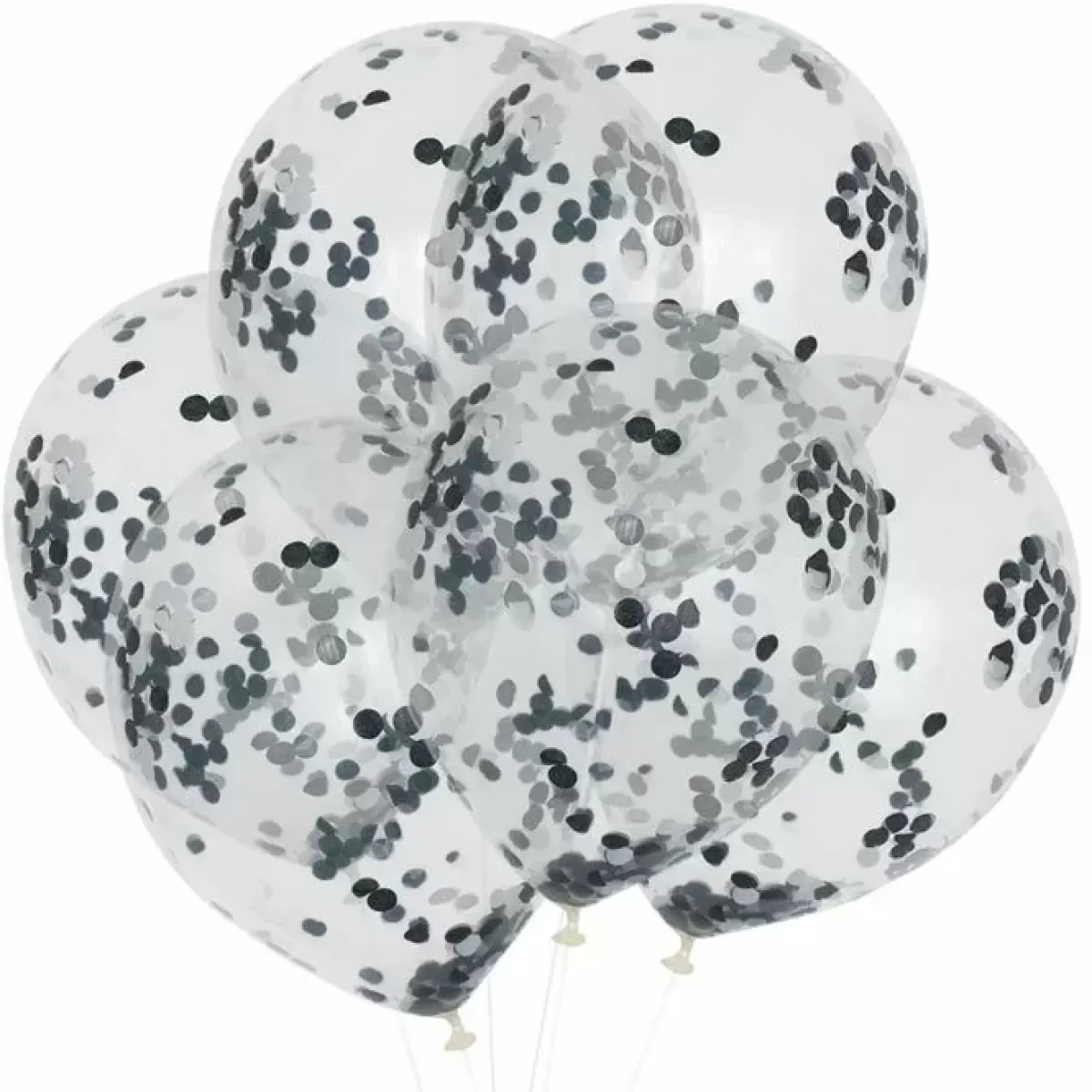 Halloween-House of Gia Confetti Ballonnen Zwart-Wit (6St)