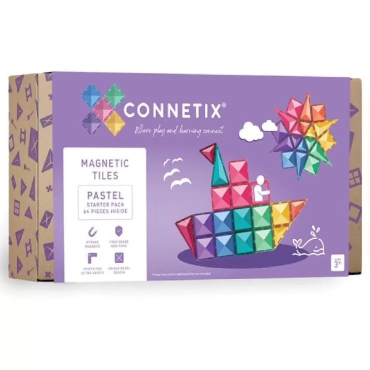 Bouwspeelgoed-Connetix Tiles Pastel Starter Pack (64St)