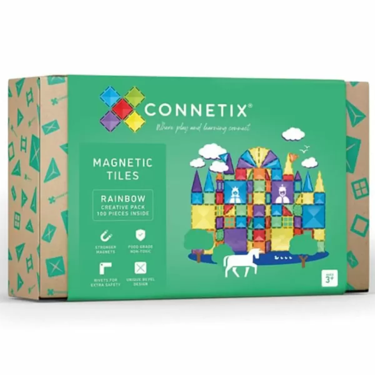 Bouwspeelgoed-Connetix Tiles Rainbow Creative Pack (100St)