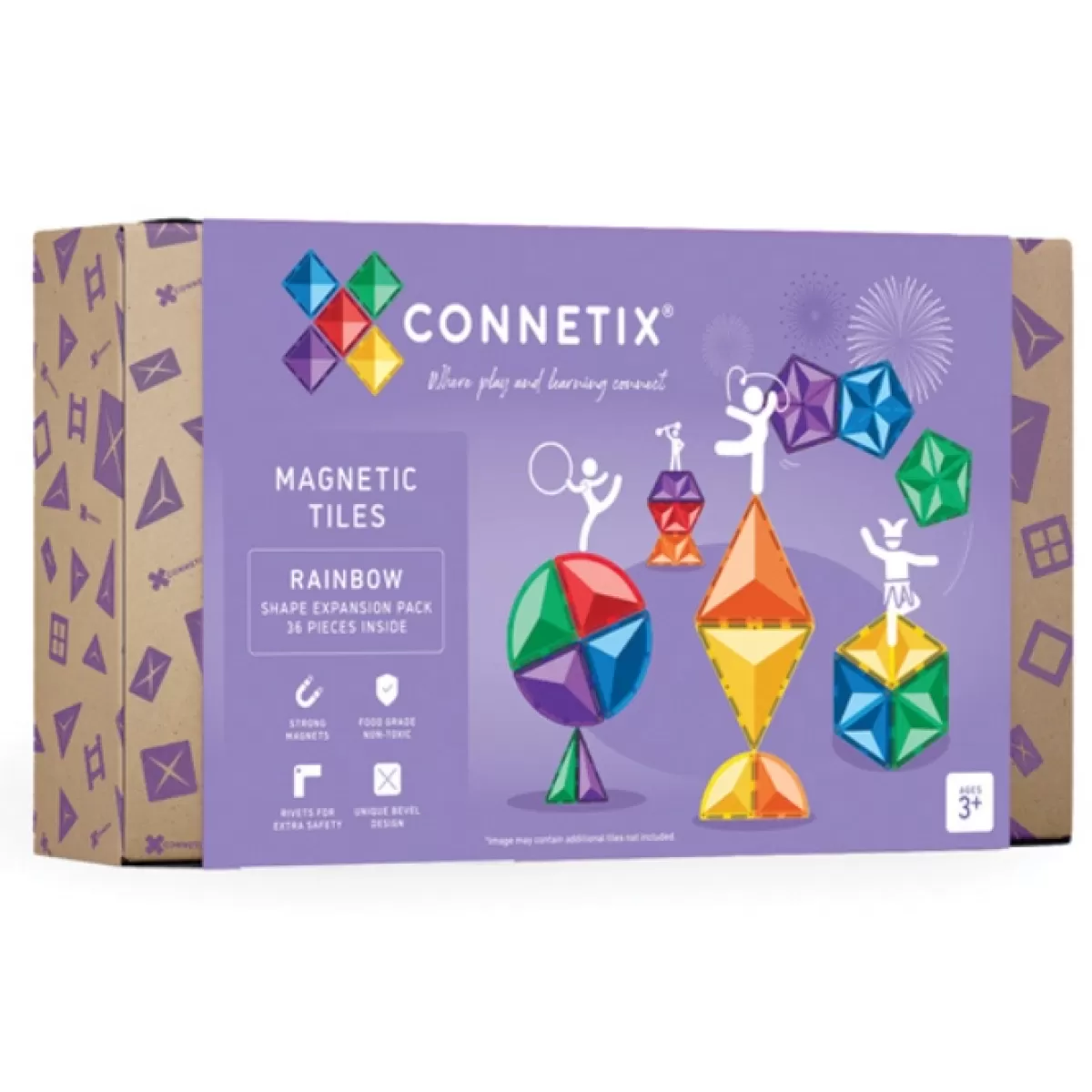 Bouwspeelgoed-Connetix Tiles Rainbow Shape Expansion Pack (36St)