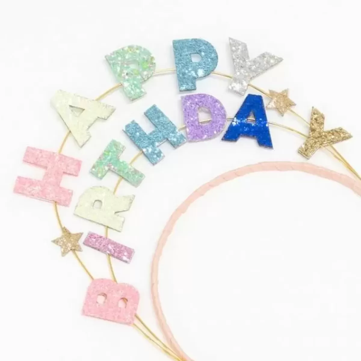 Haaraccessoires-Meri Meri Diadeem Happy Birthday Glitter