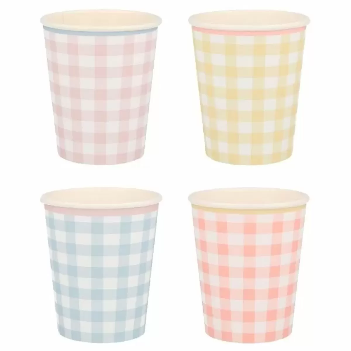 Pasen-Meri Meri Feestelijke Gingham Pastel Bekertjes Van (12St)