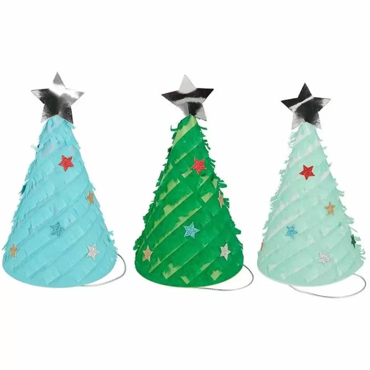 Kerst-Meri Meri Feesthoedjes Fringed Christmas Trees (6St)