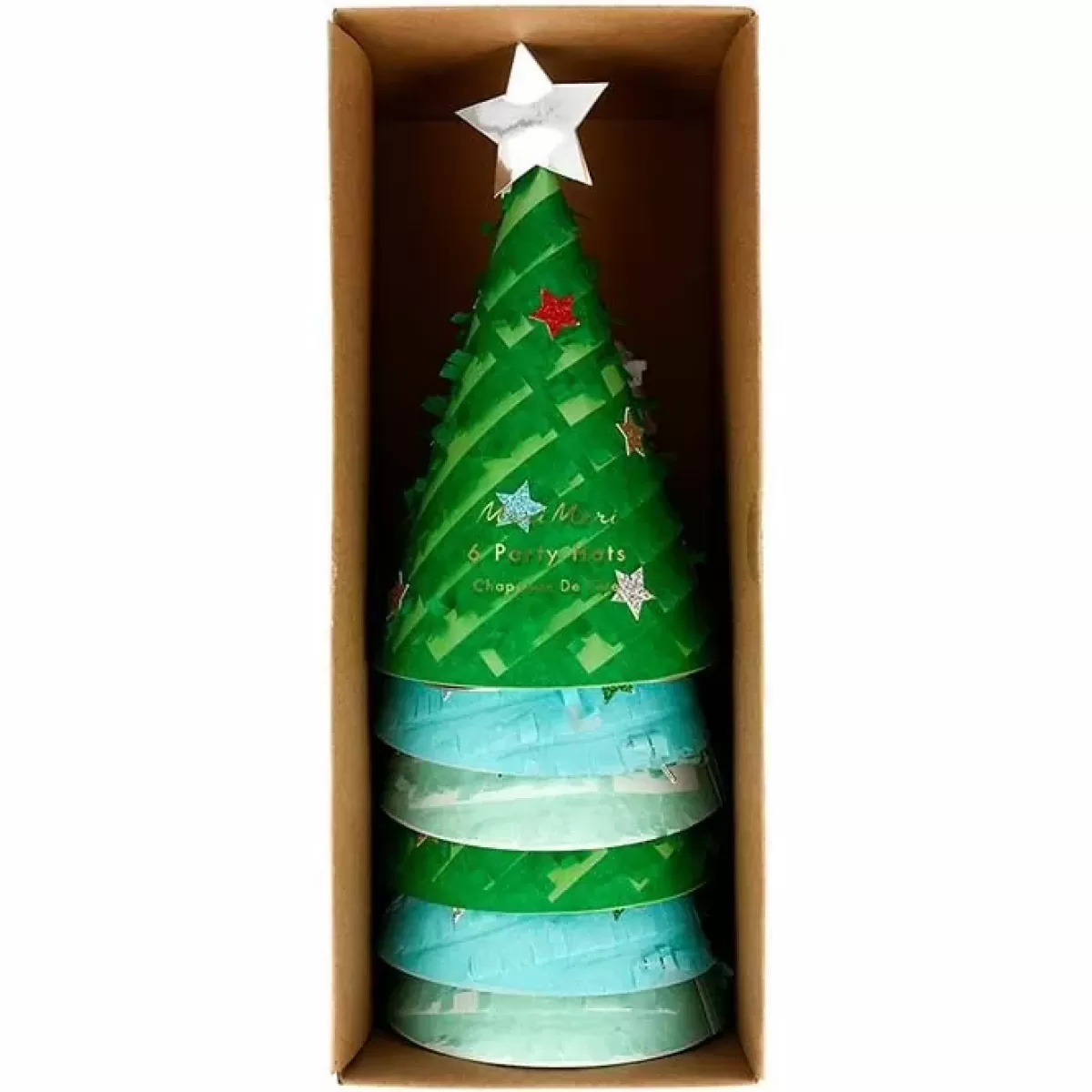 Kerst-Meri Meri Feesthoedjes Fringed Christmas Trees (6St)