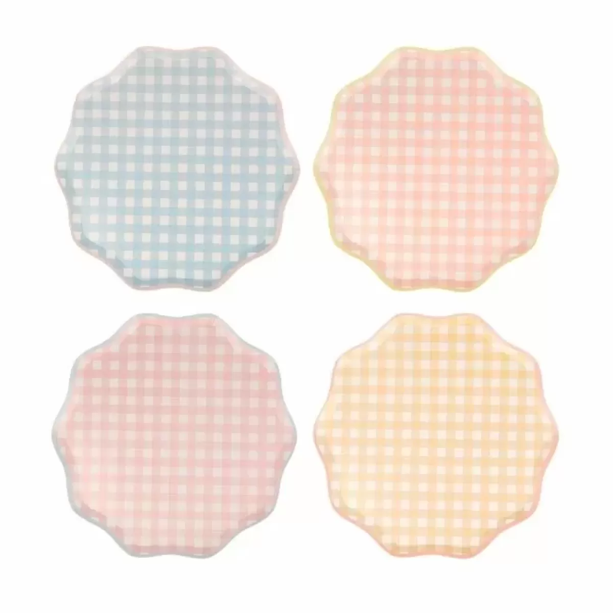 Pasen-Meri Meri Gingham Pastel Gebaksbordjes Van (12 Stuks)