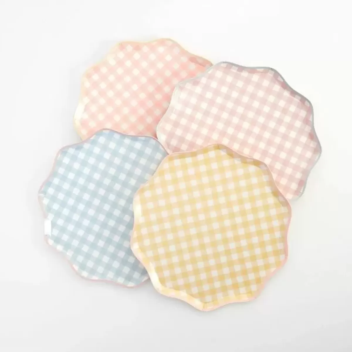 Pasen-Meri Meri Gingham Pastel Gebaksbordjes Van (12 Stuks)