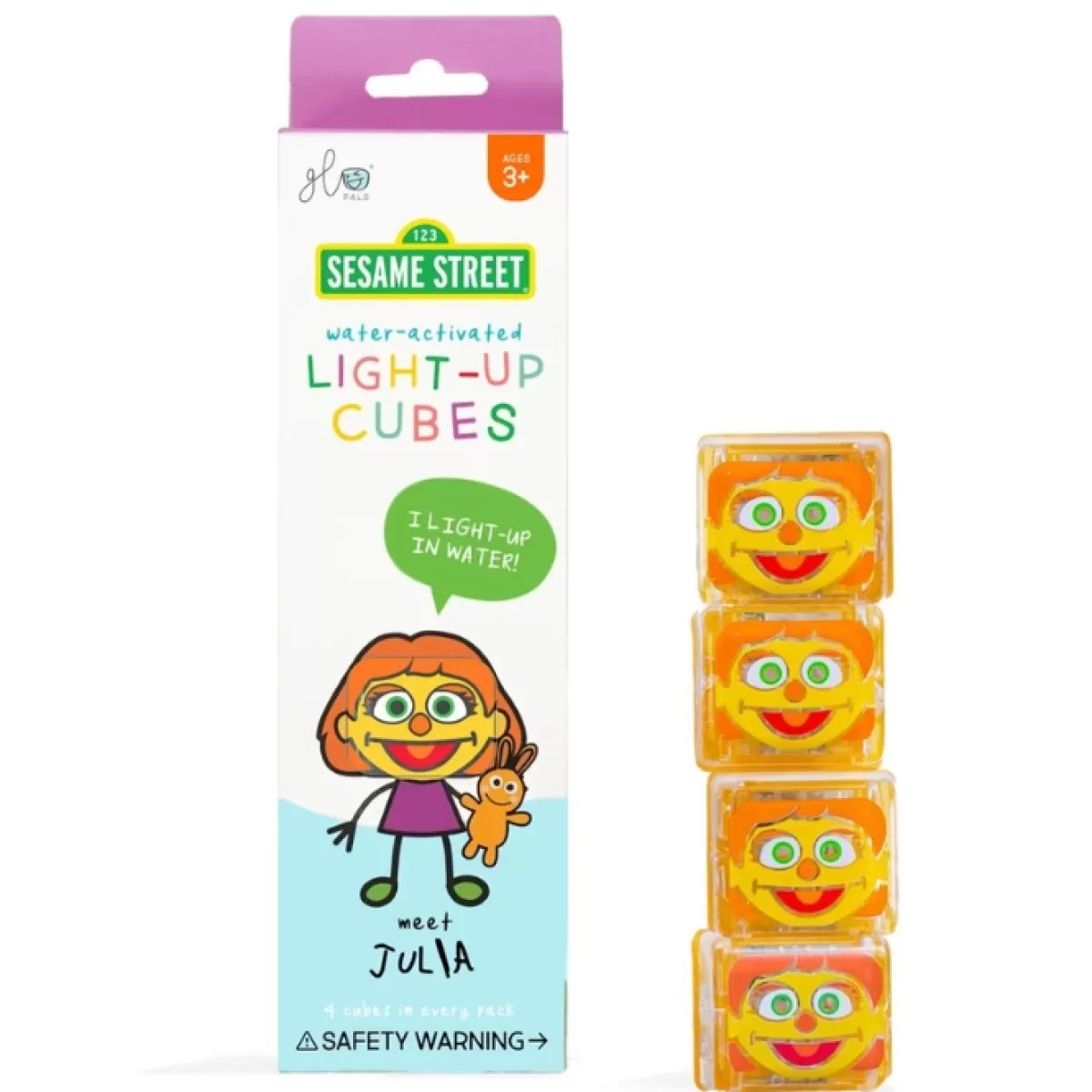 Badspeelgoed-Glo Pals Light Up Cubes Sesamstraat Julia Oranje