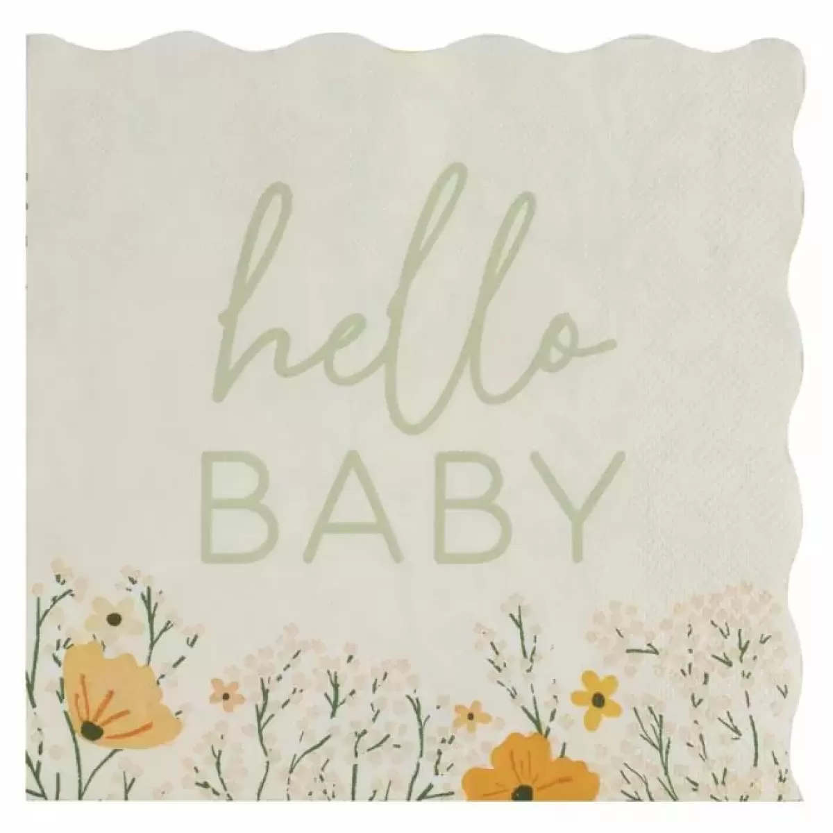 Floral Baby-Ginger Ray Hello Baby Servetten | - Bloemrijk & Sfeervol