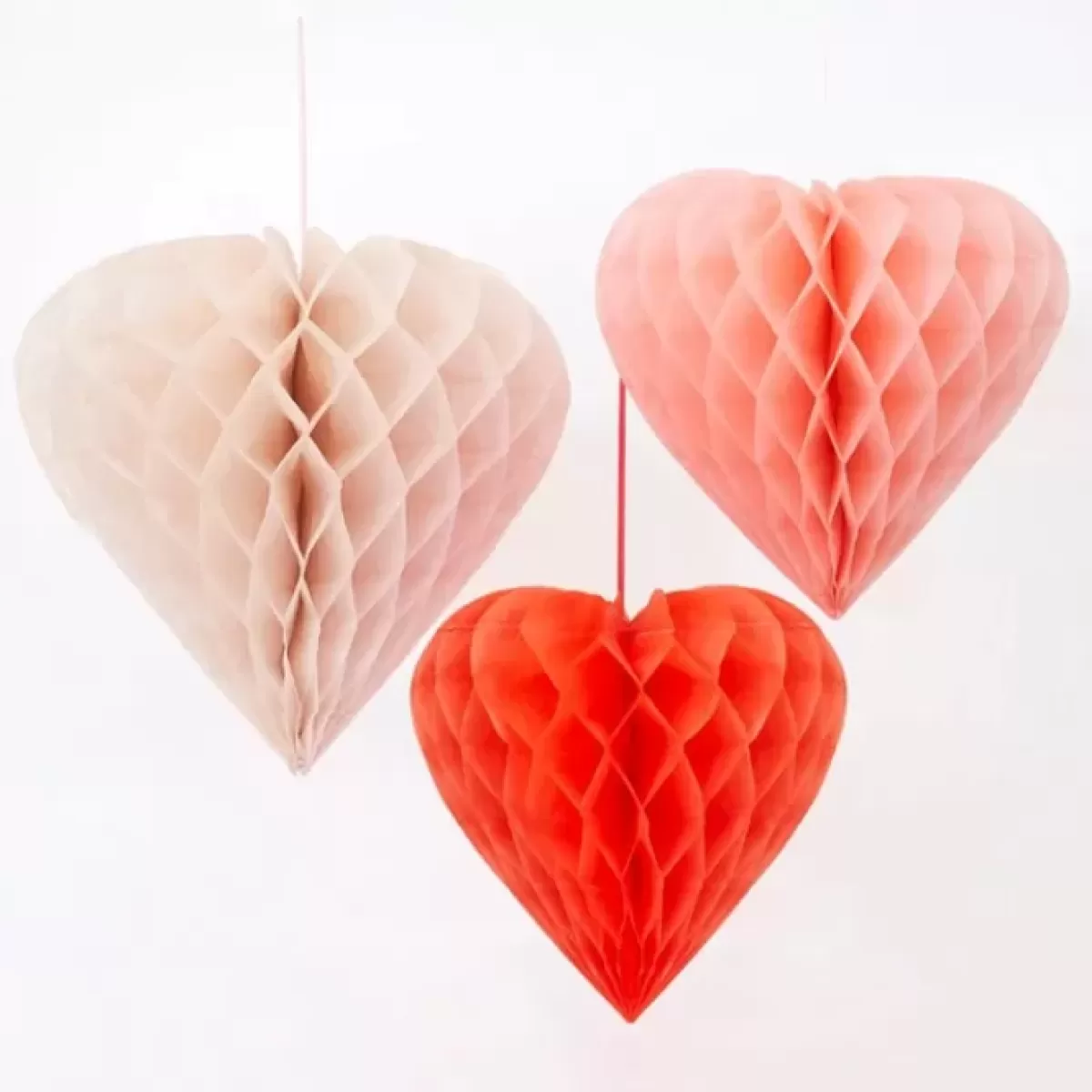 Valentijnsdag-Meri Meri Honeycombs Valentine Heart (6St)