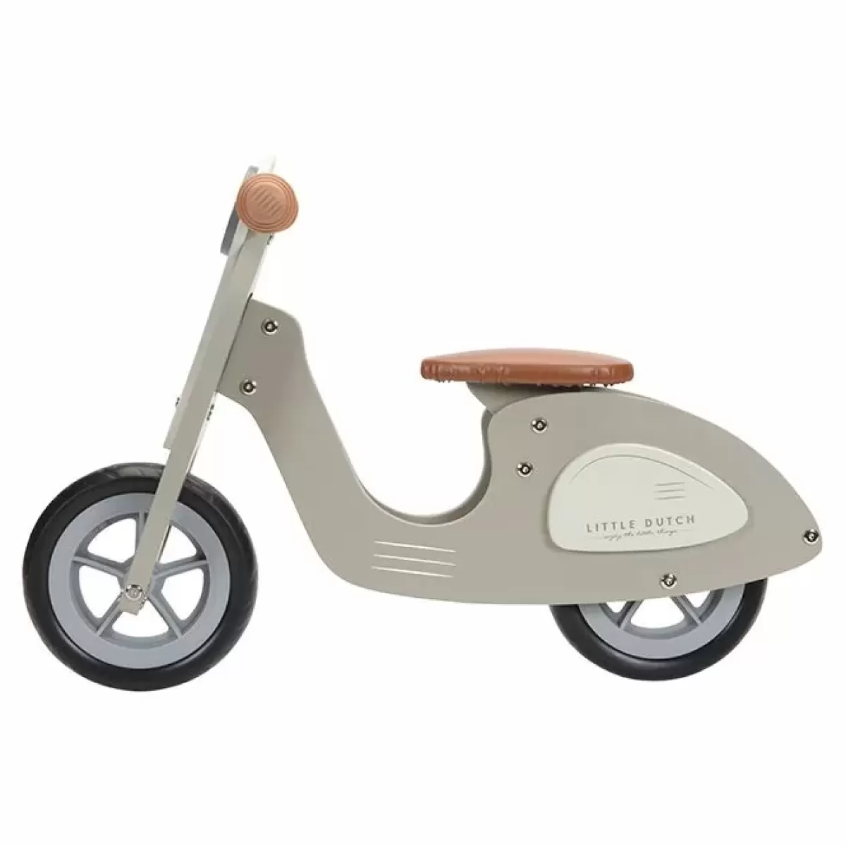 Buitenspeelgoed-Little Dutch Houten Loopscooter Olijf