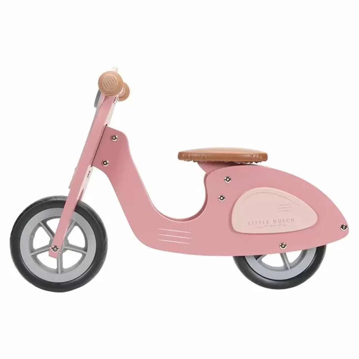 Buitenspeelgoed-Little Dutch Houten Loopscooter Pink