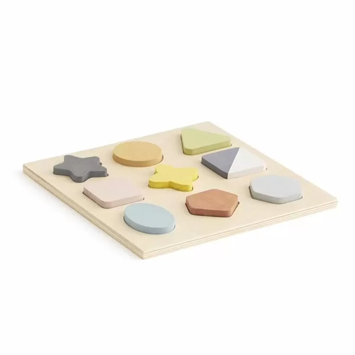 Houten Speelgoed-Kids Concept Houten Puzzel Geo Vormen