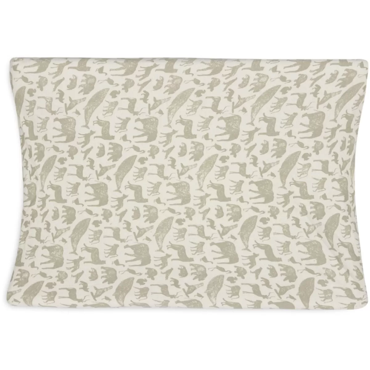 Aankleedkussens & Hoezen-Jollein Aankleedkussenhoes Jersey Animals Olive Green