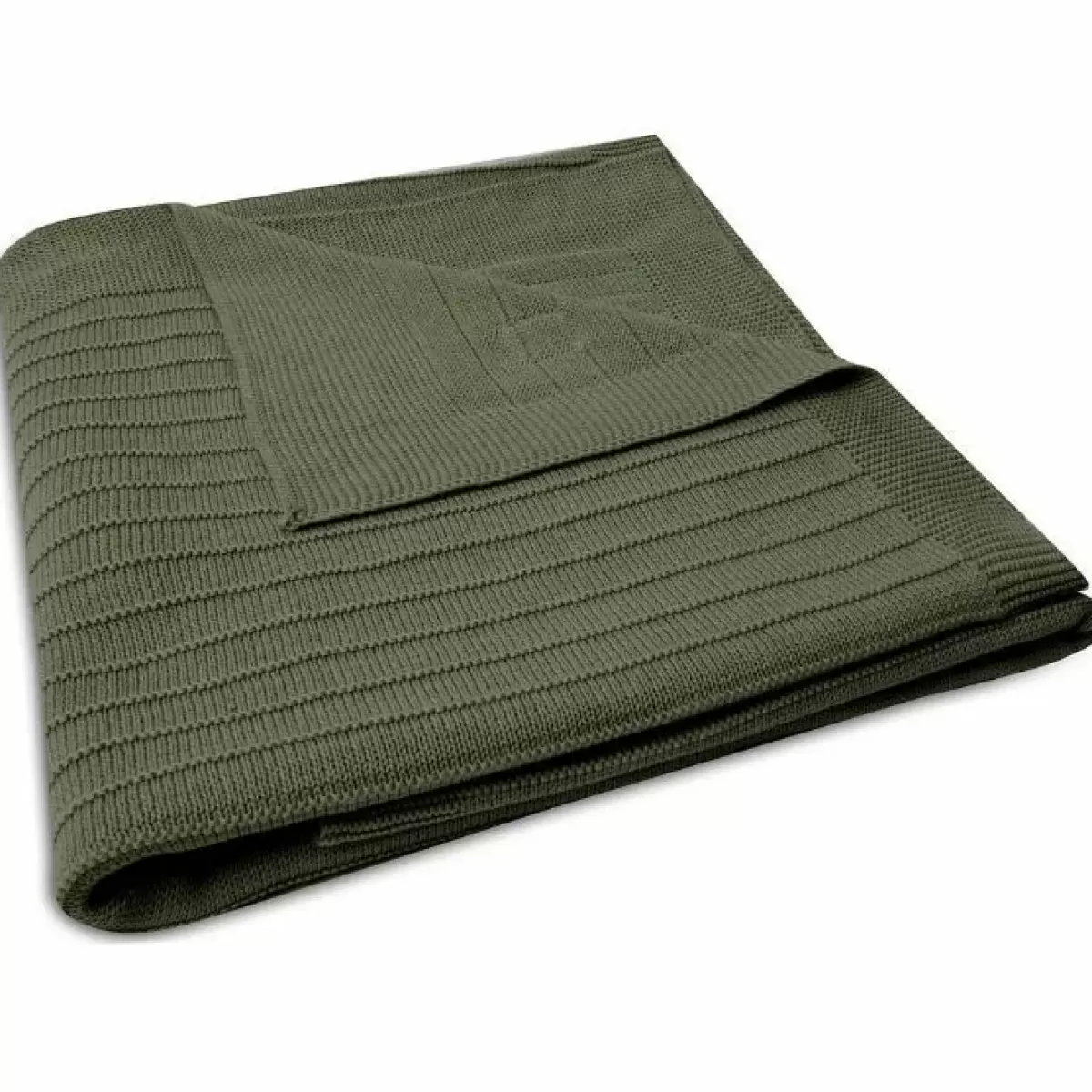 Dekentjes-Jollein Ledikantdeken Pure Knit Leaf Green