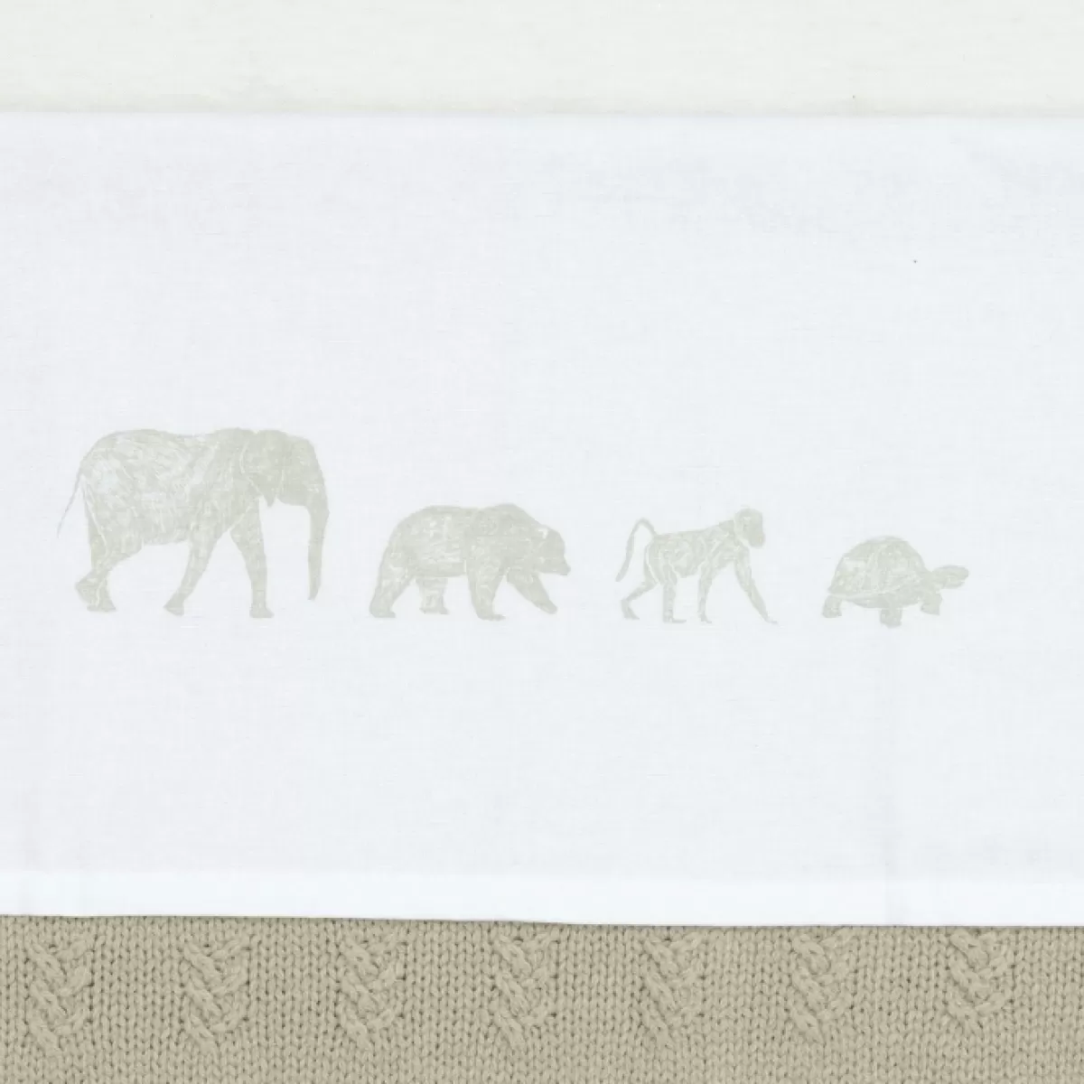 Lakens-Jollein Wieglaken Animals Olive Green 75X100Cm