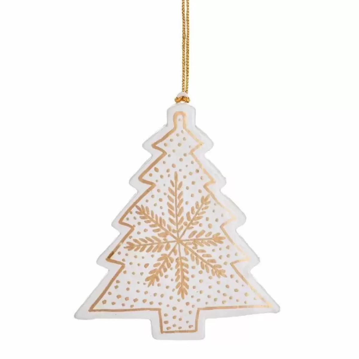 Kerst-Sass & Belle Kersthanger Houten Kerstboom White & Gold