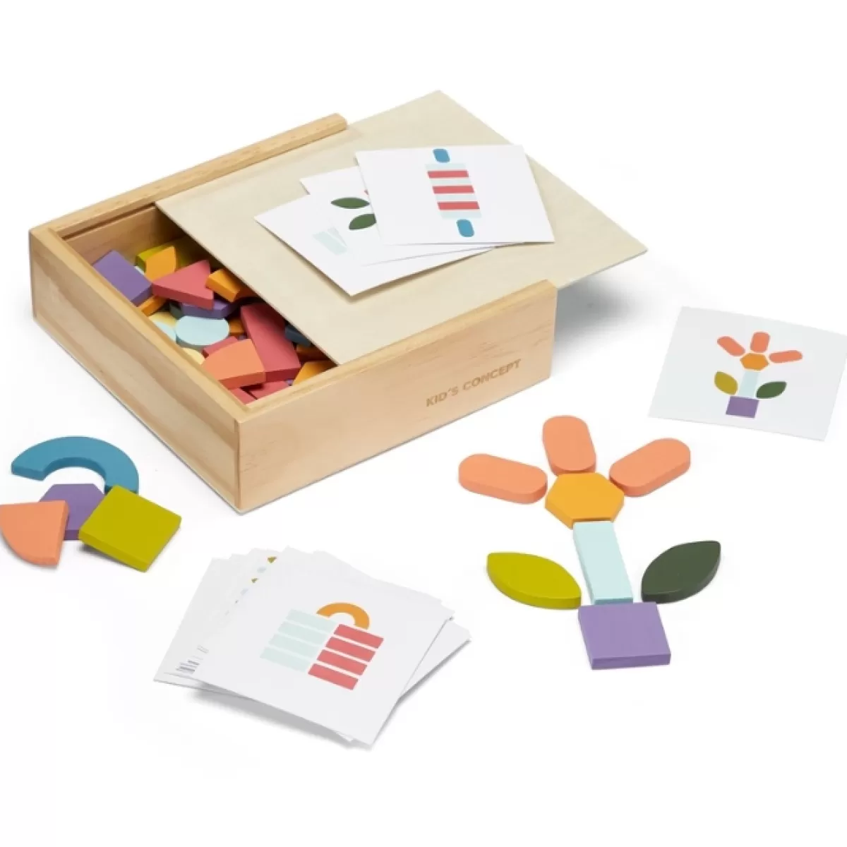 Houten Speelgoed-Kids Concept Houten Vormenpuzzel Mozaiek