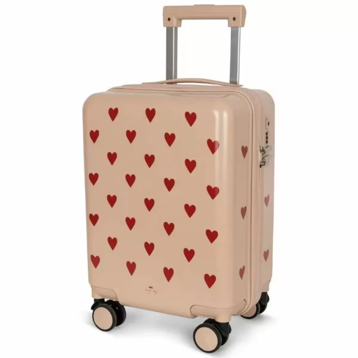 Trolleys-Konges Slojd Kinderkoffer Hearts - Lichtroze Trolley Met Hartjes