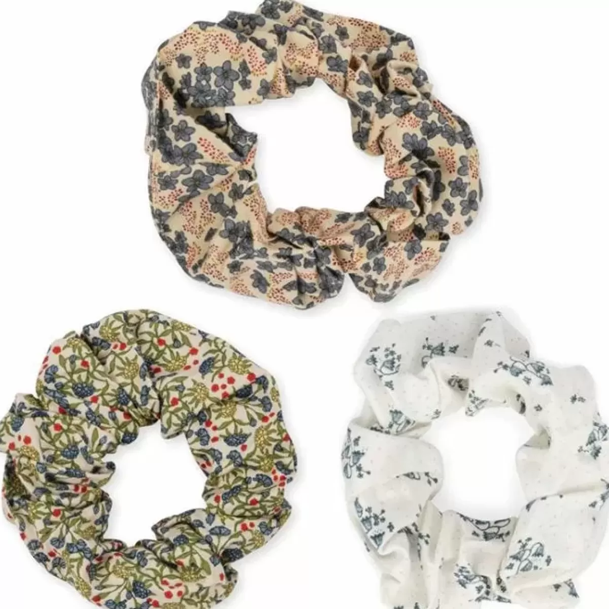 Haaraccessoires-Konges Slojd Scrunchies Groot Fiori/Bleu/Jardin (3St)