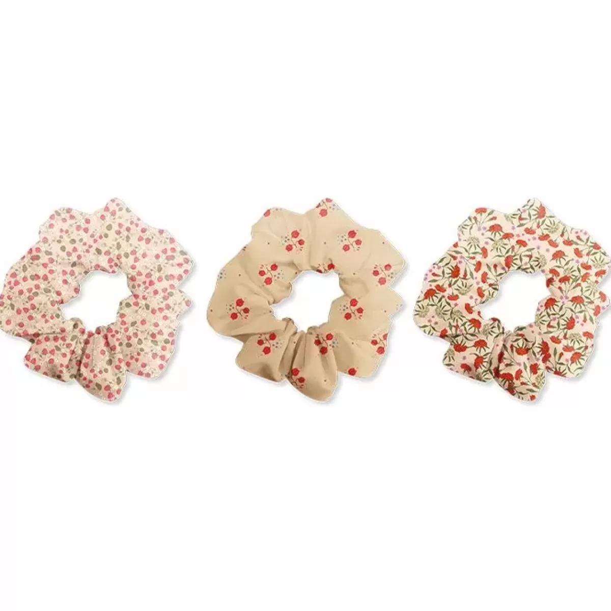 Haaraccessoires-Konges Slojd Scrunchies Klein Strawberry/Carnations (3St)