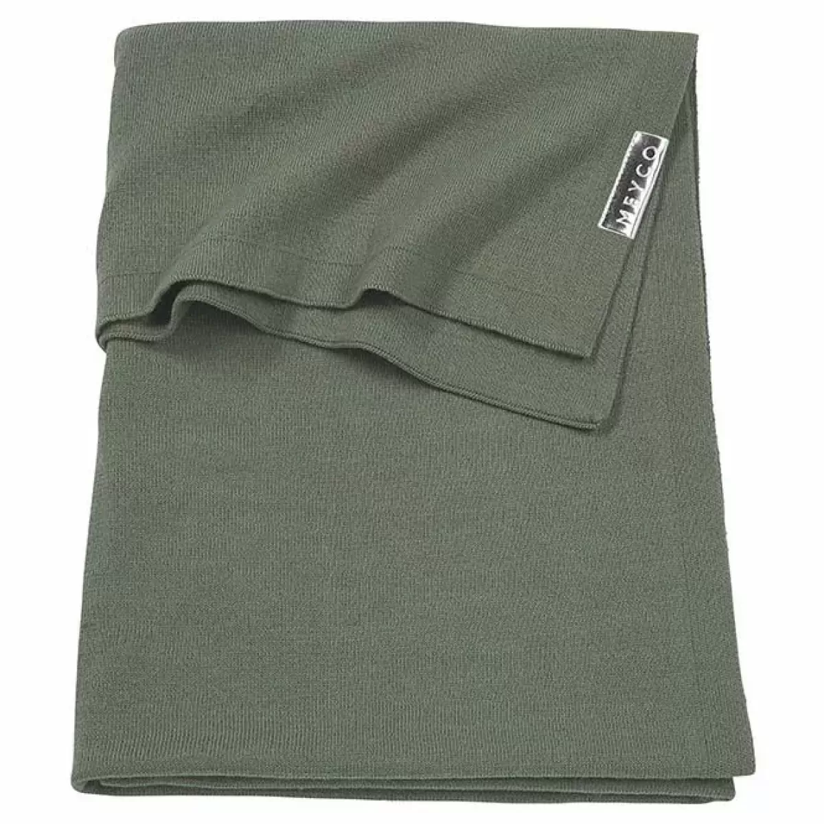 Dekentjes-Meyco Ledikantdeken Knit Forest Green