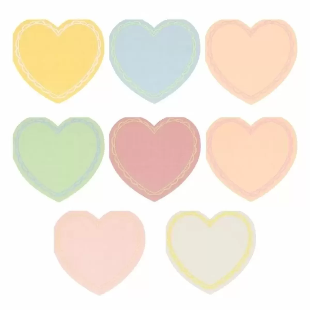 Valentijnsdag-Meri Meri Lieflijke Pastel Hearts Gebaksservetten Van (16St)