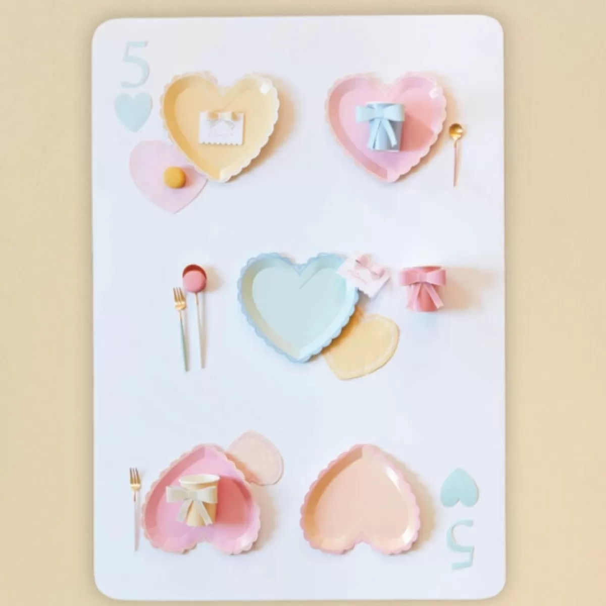 Valentijnsdag-Meri Meri Lieflijke Pastel Hearts Gebaksservetten Van (16St)