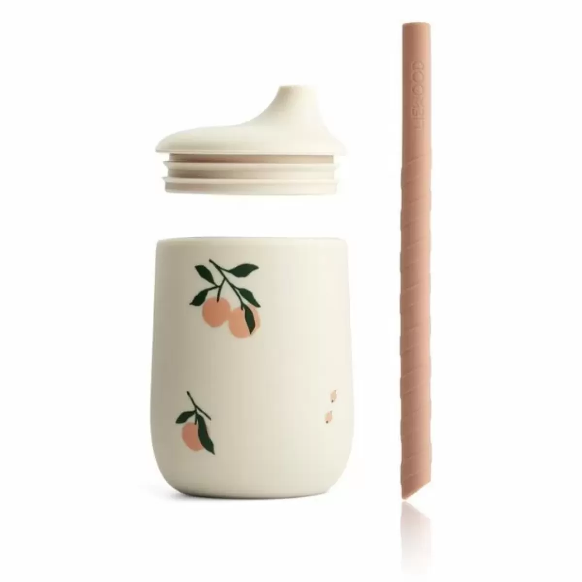 Drinkbekers-Liewood Drinkbeker Met Rietje Ellis Peach Sea Shell Mix