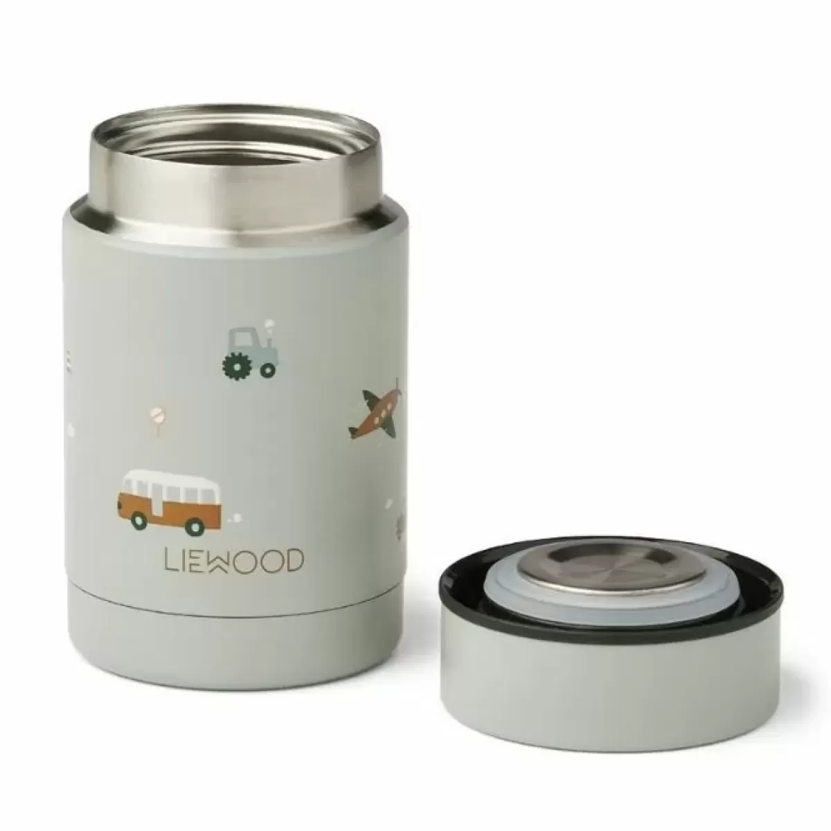 Broodtrommels-Liewood Food Jar Nadja Vehicles/Dove Blue