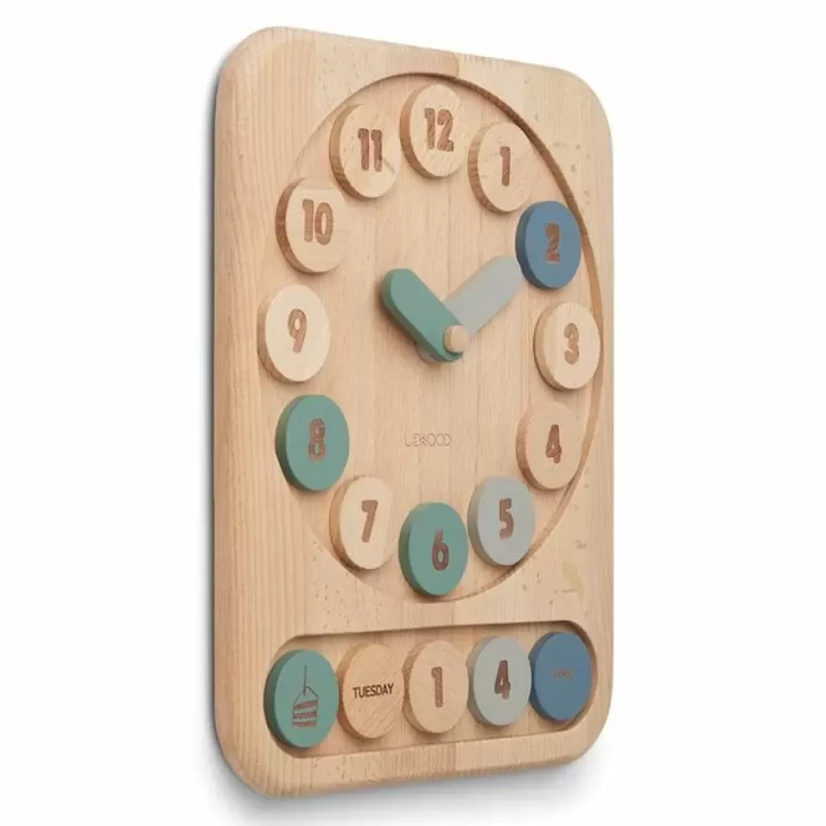 Educatief Speelgoed-Liewood Houten Speelgoedklok Blue Multi Mix