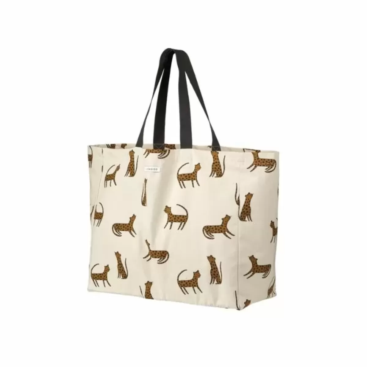 Tassen & Toilettassen-Liewood Maxi Tote Bag Leopard/Sandy - Biologisch Katoen