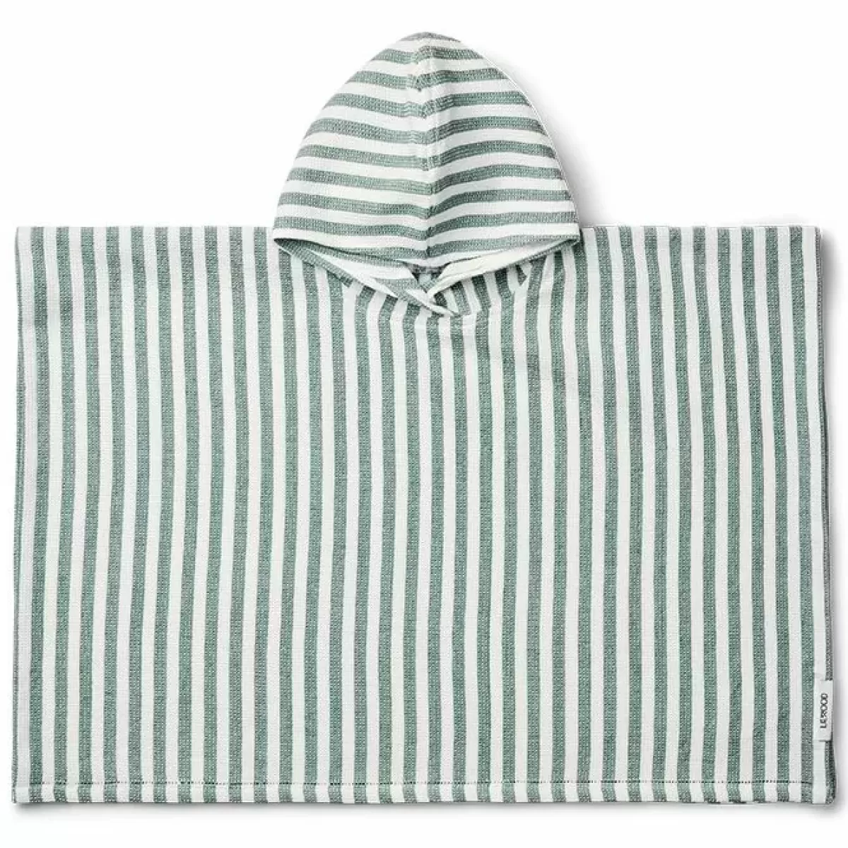 Badcapes-Liewood Poncho Paco Stripe Peppermint / White