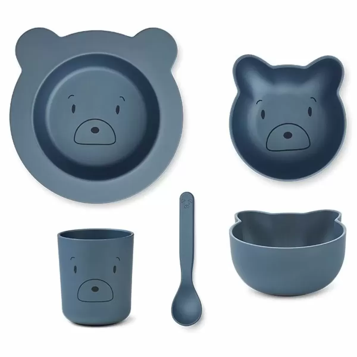 Kinderservies Sets-Liewood Serviesset Baby Joana Mr Bear Stormy Blue