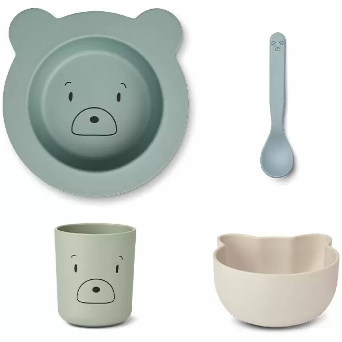 Kinderservies Sets-Liewood Serviesset Joana Mr Bear Dusty Mint