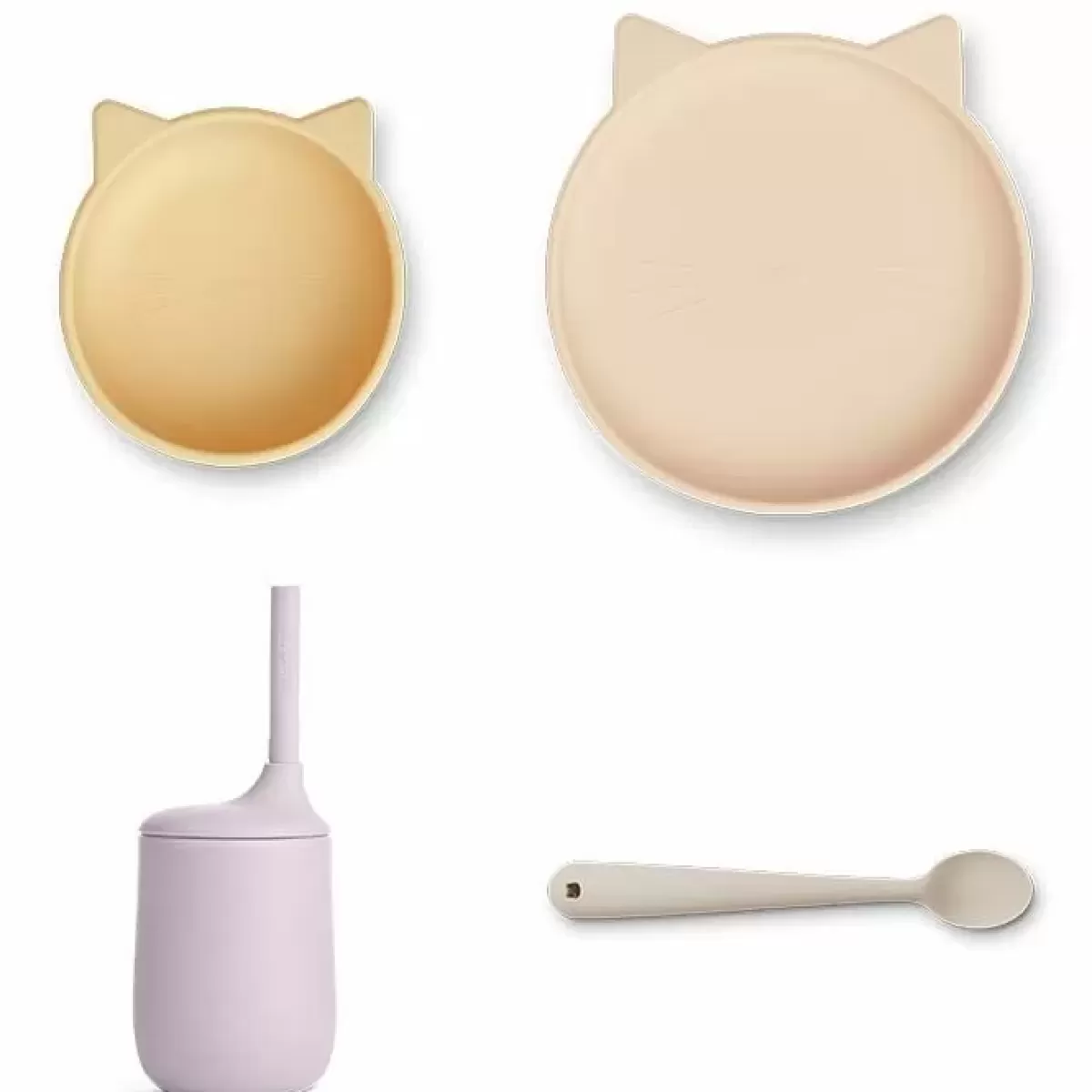 Kinderservies Sets-Liewood Siliconen Serviesset Cathy Cat Jojoba Multi Mix