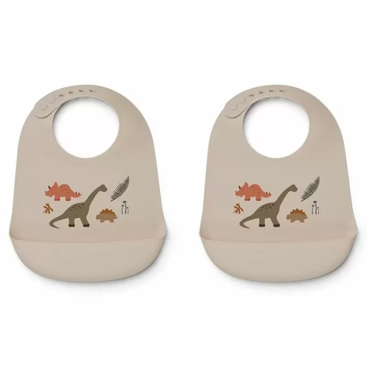 Slabbetjes-Liewood Siliconen Slabben Tilda Dino Dark Sandy Mix (2St)