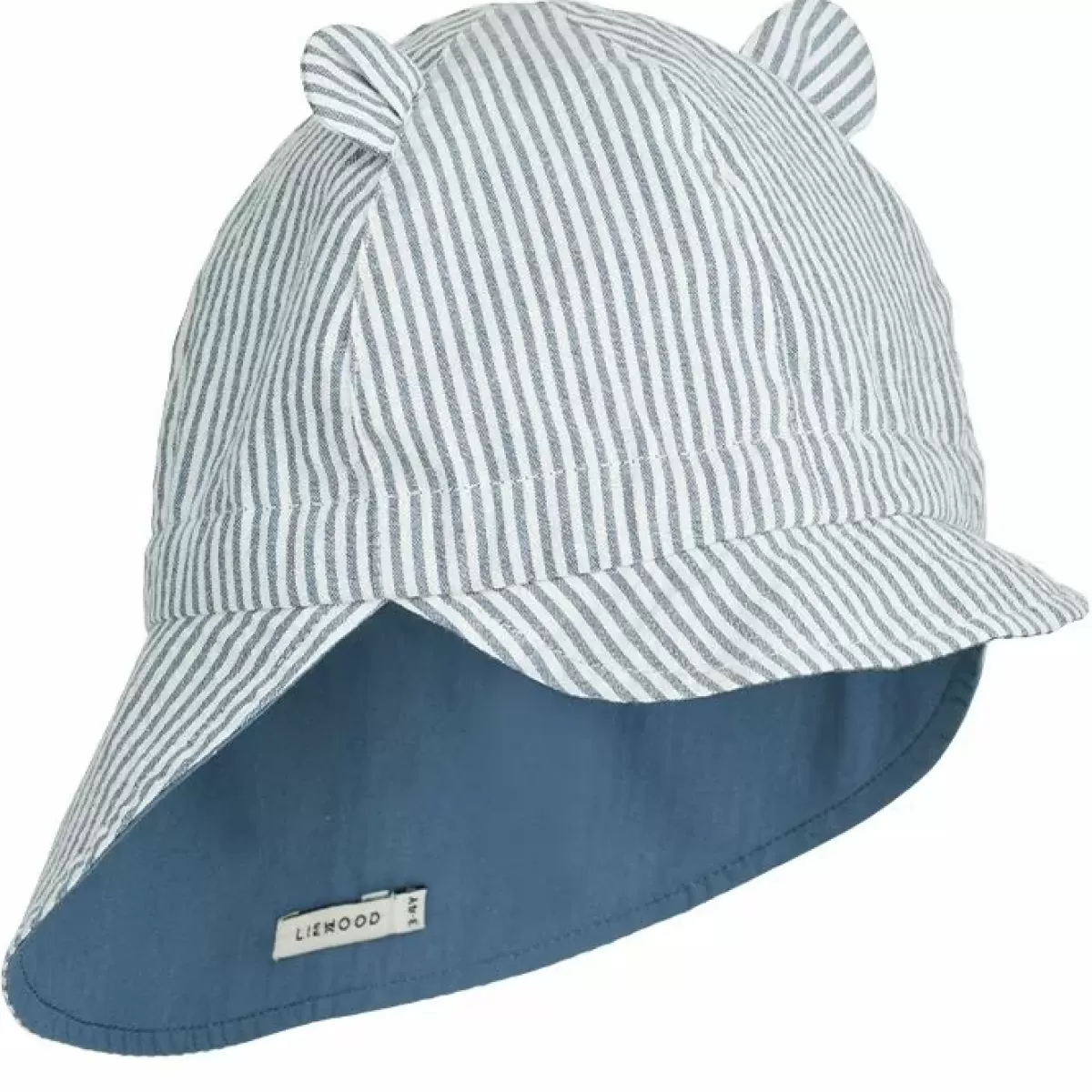 Zomer Musthaves-Liewood Zonnehoedje Gorm Reversible Stripe Blue Wave