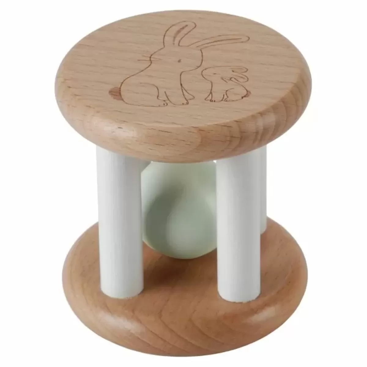 Babyspeelgoed-Little Dutch Rammelaar Roller Baby Bunny | Houten Speelgoed | Kidsdeco.Nl