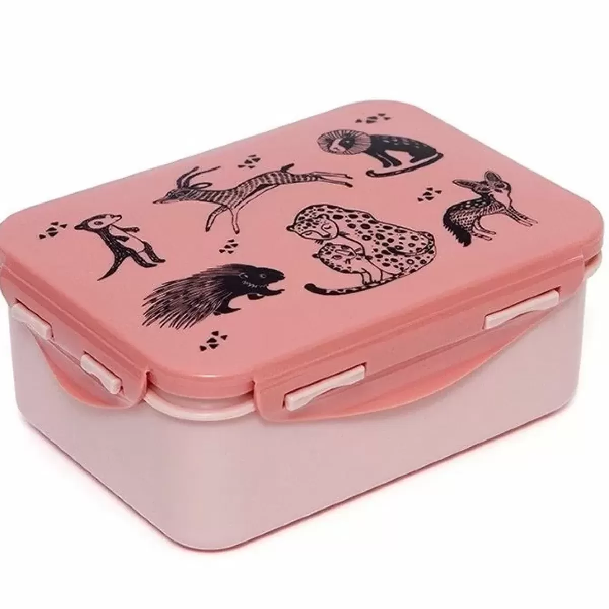 Broodtrommels-Petit Monkey Lunchbox Black Animals Blossom