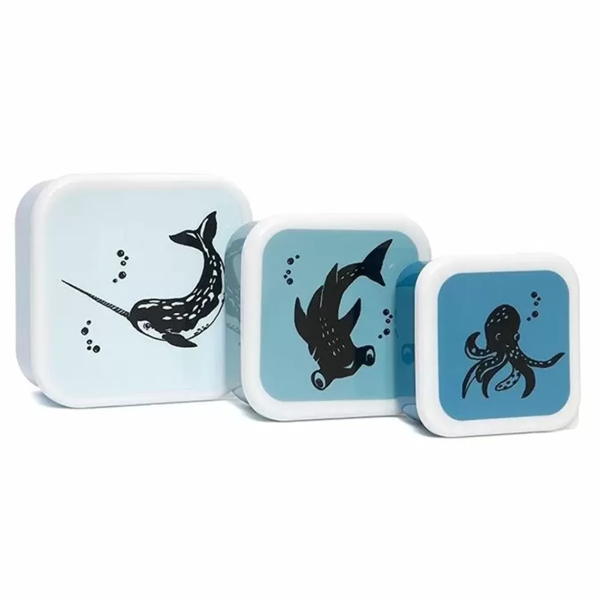 Broodtrommels-Petit Monkey Lunchbox Set Sea Animals (3St)