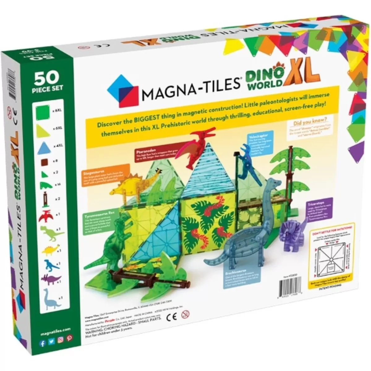 Bouwspeelgoed-Magna-Tiles Magna Tiles Dino World Xl (50St)