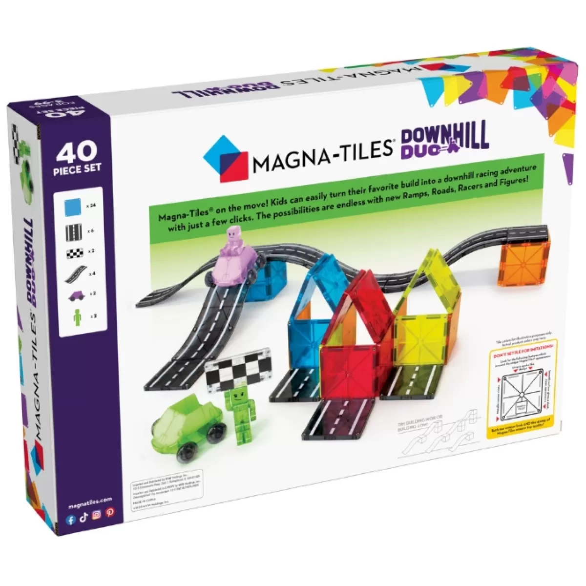 Bouwspeelgoed-Magna-Tiles Magna Tiles Downhill Duo (40St)