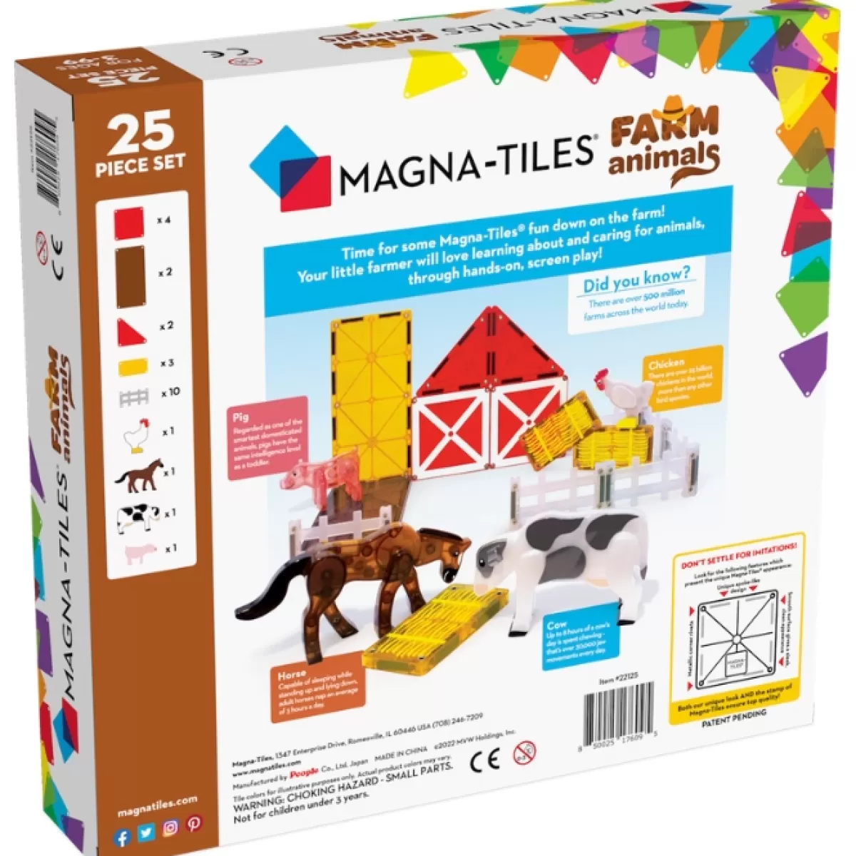 Bouwspeelgoed-Magna-Tiles Magna Tiles Farm Animals (25St)