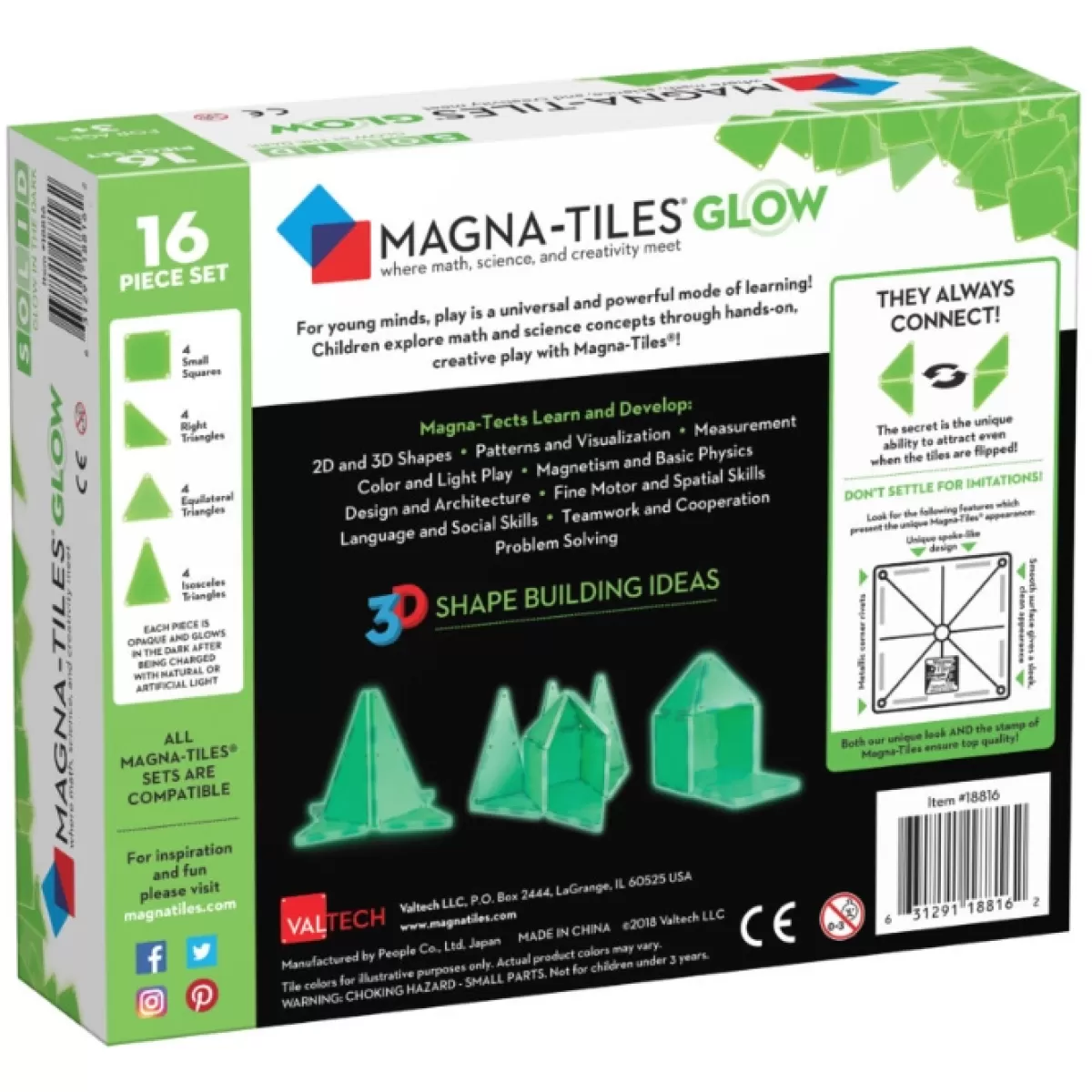 Bouwspeelgoed-Magna-Tiles Magna Tiles Glow (16St)